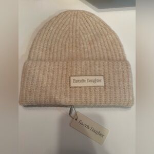 Favorite Daughter The Logo Patch Rib Beanie in Ivory